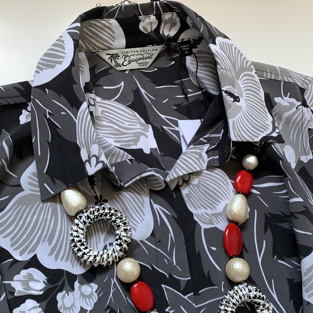 🍀🌷🍀 Equipment belted floral-print washed-silk dress M - Picture 7 of 11